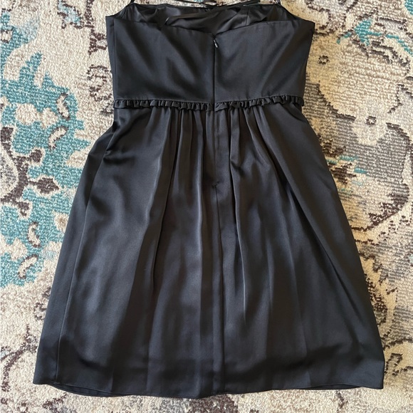 BCBGMaxAzria Satin Black Strapless Cocktail Dress Size 8 Never Worn - Picture 2 of 6